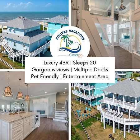 Sea It All Beachfront 4Br! Panoramic Views, Bar & Large Decks Crystal Beach Exterior foto