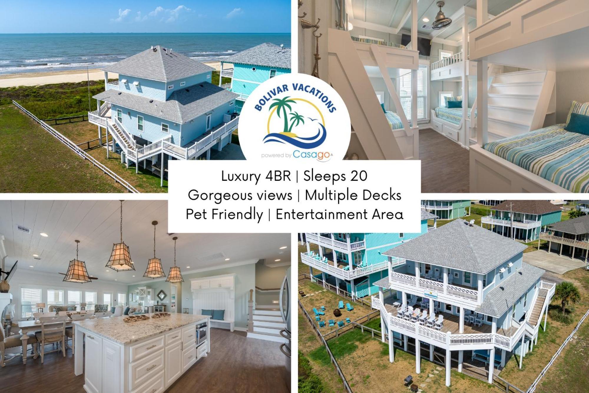 Sea It All Beachfront 4Br! Panoramic Views, Bar & Large Decks Crystal Beach Exterior foto